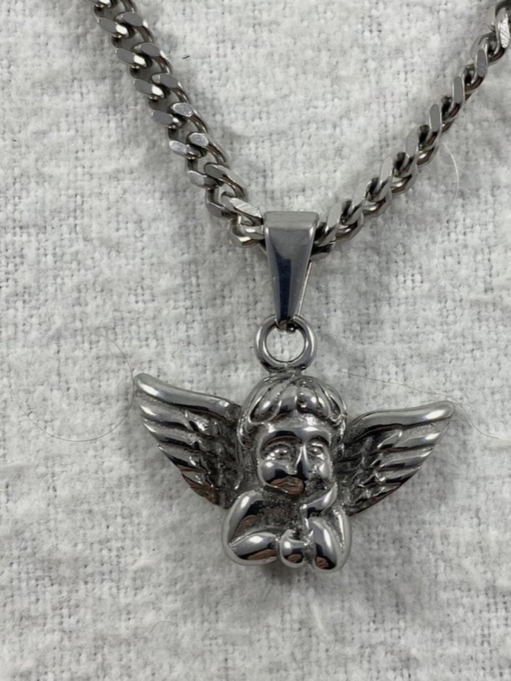 Dalmata Silver cherub Pendant Necklace